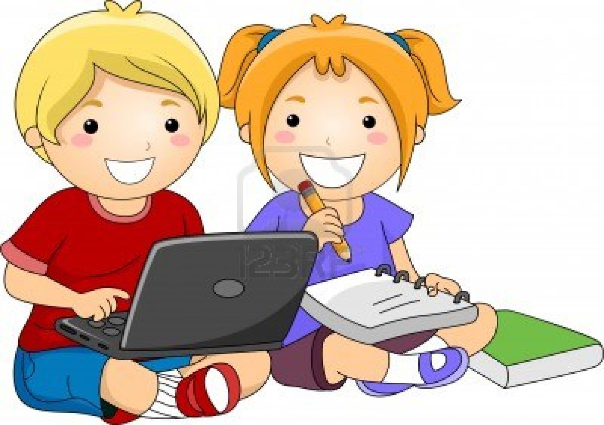 niños con computadora