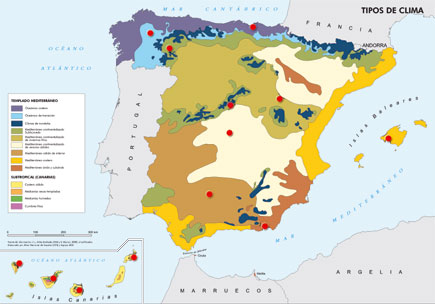 Mapa Climas Espa&ntilde;a